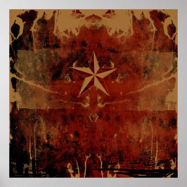 Nautical Star Red Poster (Framsidan)