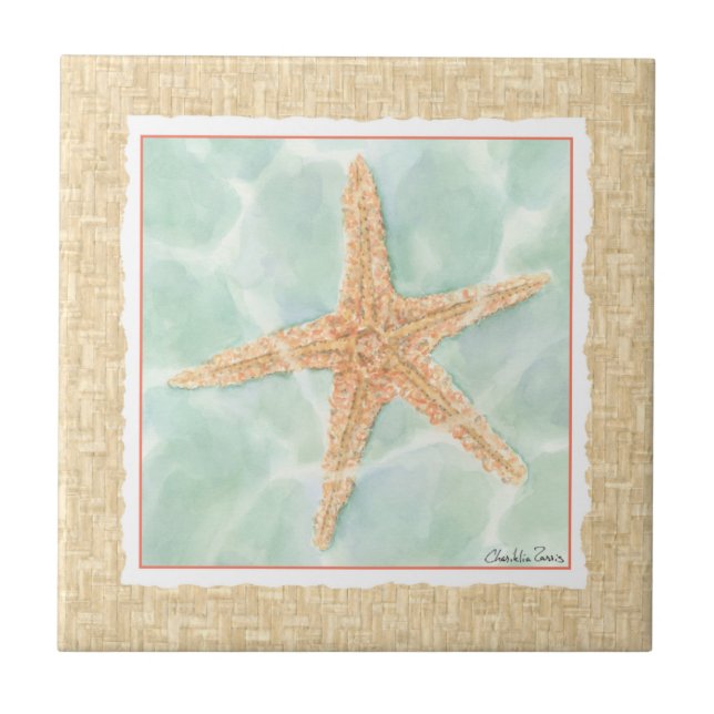 Nautical Starfish i Vatten Kakelplatta (Framsidan)