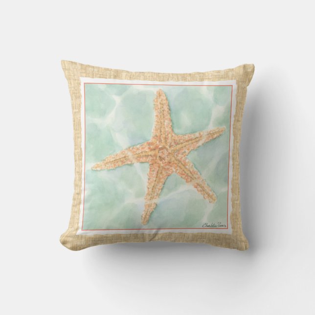 Nautical Starfish i Vatten Kudde (Framsida)