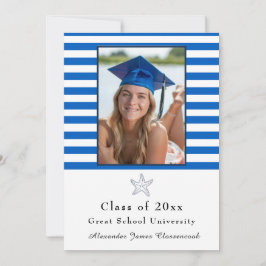 Nautical Starfish Modern Navy White rand Announ Meddelande