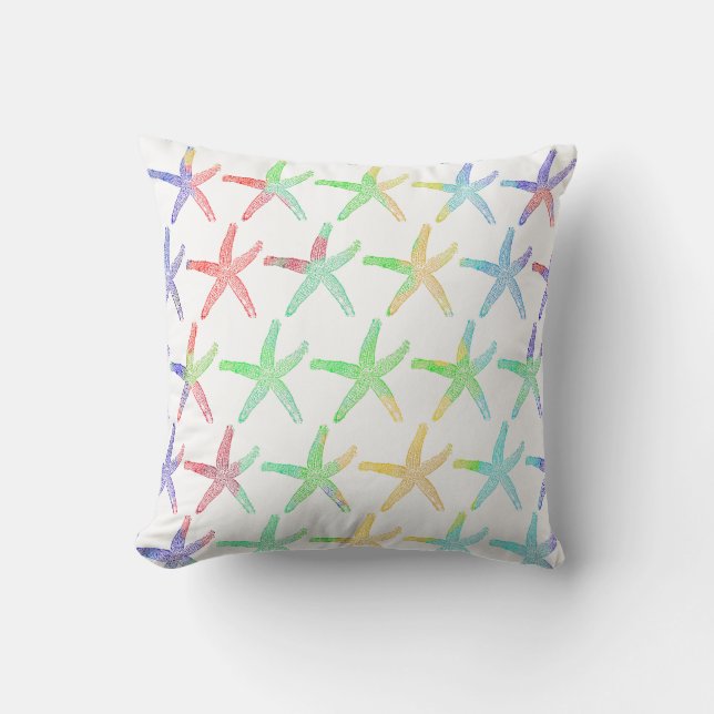 Nautical Starfish Mönster Ocean Colorful Cute  Kudde (Framsida)