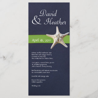 Nautical Starfish Navy och Kelly Grönt Menu Program