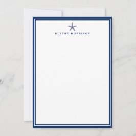 Nautical Starfish Quatrefoil Anpassningsbar Statio Anteckningskort