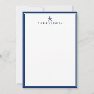 Nautical Starfish Quatrefoil Anpassningsbar Statio Anteckningskort