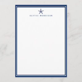 Nautical Starfish Quatrefoil Anpassningsbar Statio Anteckningskort