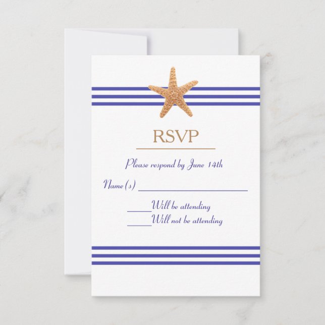 Nautical Starfish - RSVP OSA Kort (Framsida)