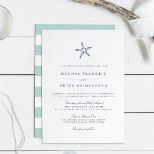 Nautical Starfish Wedding bjudande Inbjudningar