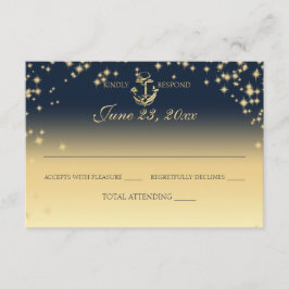 Nautical Starry Himlar Twinkle Bröllop Response OSA Kort