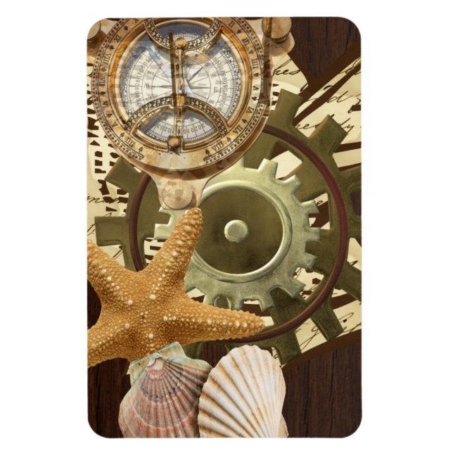 Nautical Steampunk Gears Magnet (Vertikal)