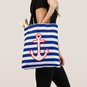 Nautical Stil Anchor Icon på Rand Tygkasse