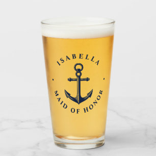 Nautical Stil Anchor MAID OF HONOR Glaskopp