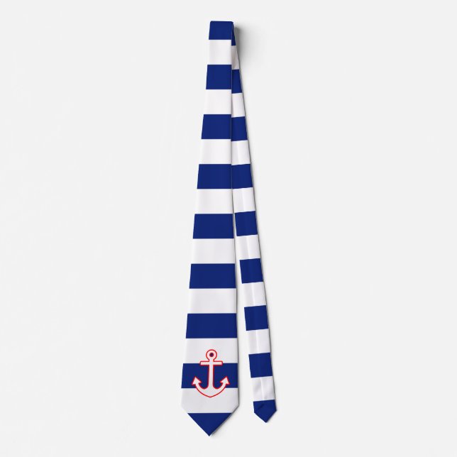 Nautical Stil Anchor på marinblått Rand Slips (Framsida)