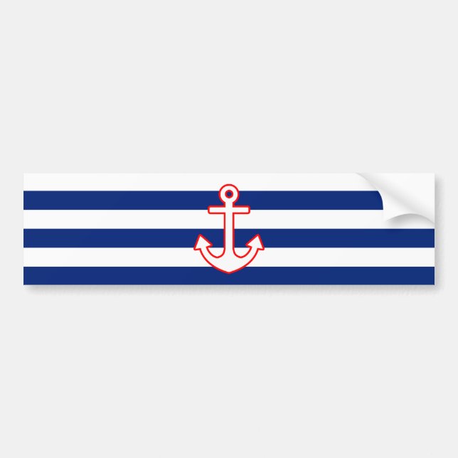 Nautical Stil Anchor på Rand Bildekal (Framsidan)