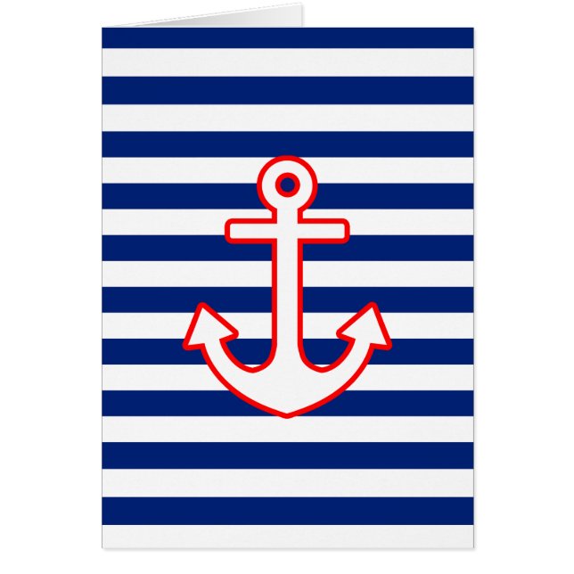 Nautical Stil Anchor på Rand Hälsningskort (Framsidan)
