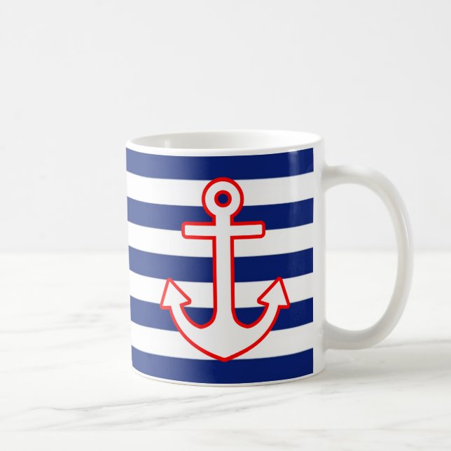 Nautical Stil Anchor på Rand Kaffemugg (Höger)