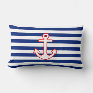 Nautical Stil Anchor på Rand Lumbarkudde