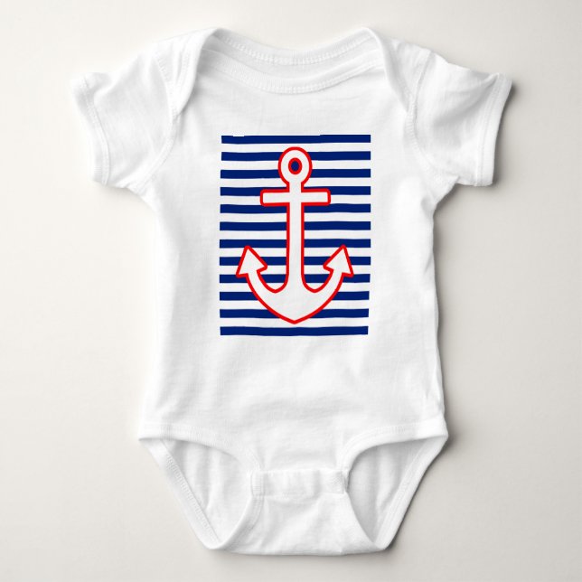 Nautical Stil Anchor på Rand Tee (Framsida)