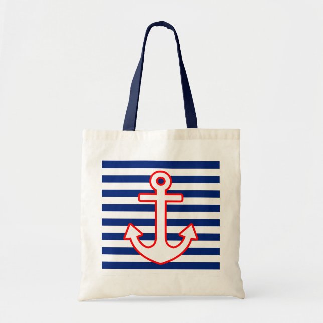 Nautical Stil Anchor på Rand Tygkasse (Framsidan)