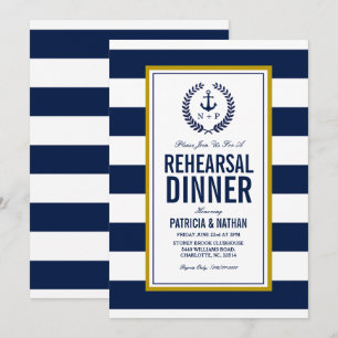 Nautical Stil Rehearsal Middag Inbjudningar