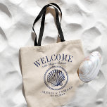 Nautical Stil Vintage SeaShell Anpassningsbar Välk Tygkasse<br><div class="desc">En unik uppsättning anpassningsbar tote bags som är skräddarsydd för stranden stil eller destinationsbröllop. Den innehåller en välkomsttext som följs av namn på platsen eller den person som tar emot påsen. Under den här tiden är stil ett säsongskal i vintage i färg. Hela inslag på anpassadets sida genom att använda...</div>