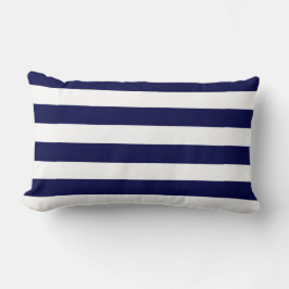 Nautical Stripes Navy Blue and White  Lumbarkudde