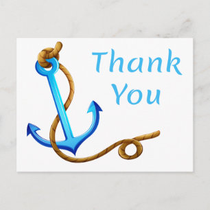 Nautical Tack Frakt Anchor Blue Turcos Vykort