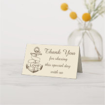 Nautical Tack Frakt Anchor Brown Bröllop Kärlek