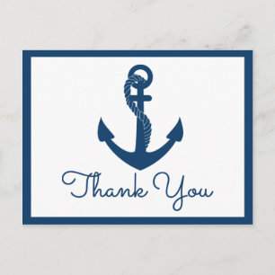 Nautical Tack Navy Anchor Bröllop Beach Ocean Vykort