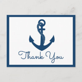 Nautical Tack Navy Anchor Bröllop Beach Ocean Vykort