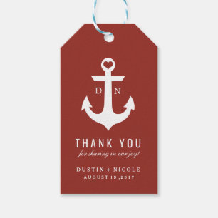 Nautical Tack Wedor Favor-Märkre   BRÖLLOP Presentetikett