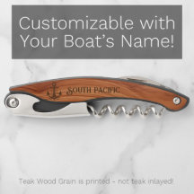 Nautical Teak Wood Grain Personlig Boat Namn