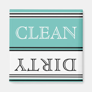Nautical Teal Blue Dishwasher Dirty Clean Magnet