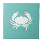Nautical Teal Crab Kitchen Backsplash Kakelplatta<br><div class="desc">Stäng av köns nsceller med dessa Nautical Teal Crab Kitchen Backsplash keramiska plattor.  Den här enkla,  moderna designen har anpassadet teal bakgrund och vit krabba.  Ändra till ditt val i färg genom att klicka på alternativet Anpassa mall.</div>