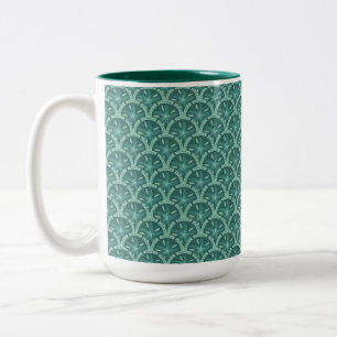 Nautical Teal Lattice Två-Tonad Mugg