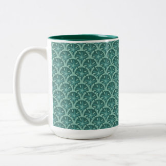 Nautical Teal Lattice Två-Tonad Mugg