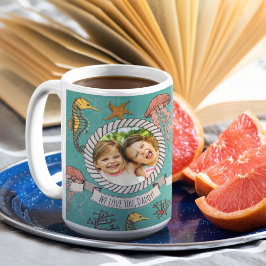 Nautical Teal Ocean Animal Fars dag Kaffemugg