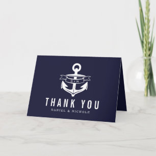 Nautical Tema Tacksamhetskort Bröllop Tack Kort