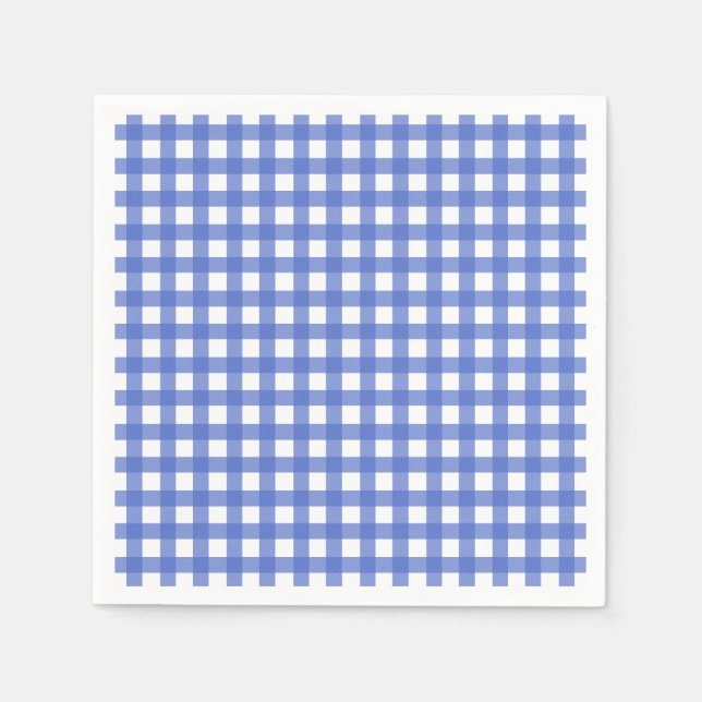 Nautical Theme - Navy Blue Gingham Papper Napkins Pappersservett (Framsidan)