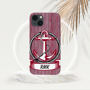 Nautical ThLED Burgundy Planks och Anchor
