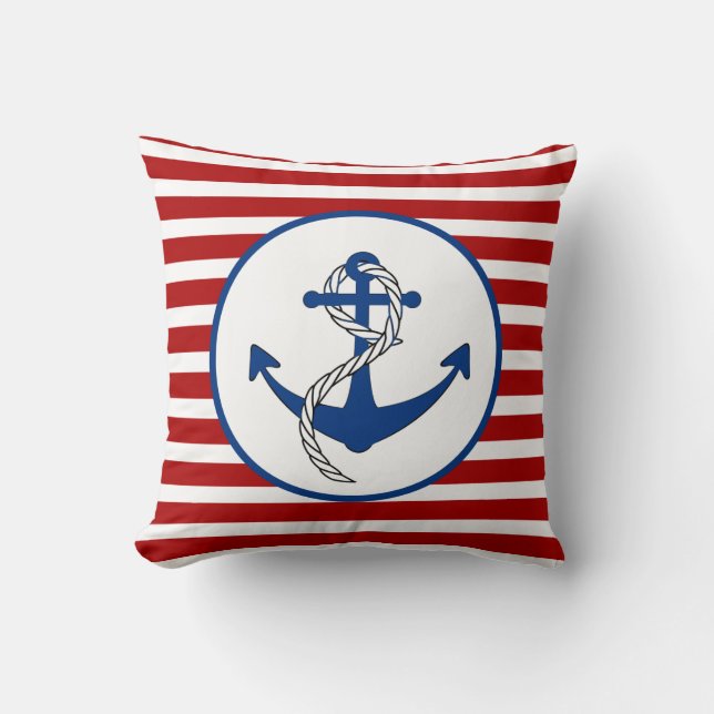 Nautical Thned Anchor Kudde (Framsida)
