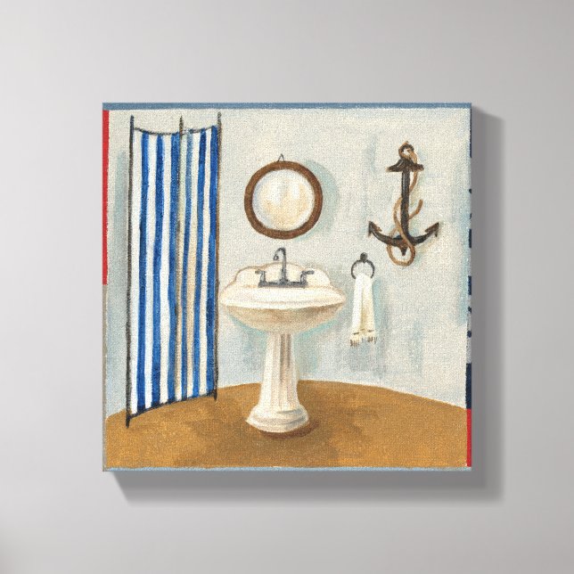 Nautical Thned Bathroom Canvastryck (Framsida)