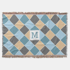 Nautical Tiles anpassningsbar monogram throw filt