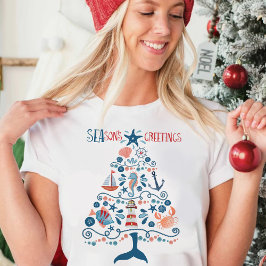 Nautical Träd Beachy Kustjul T Shirt
