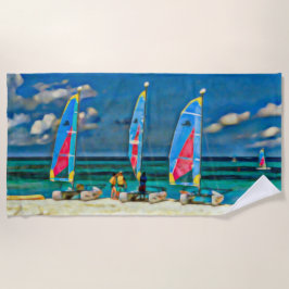 Nautical Tropical White Sand Beach Sailcraft