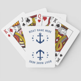 Nautical Vintage Anchor Boat Namn White Blue Casinokort