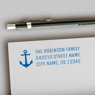 Nautical Vintage Boat Anchor Adress eller Text Självfärgande Stämpel
