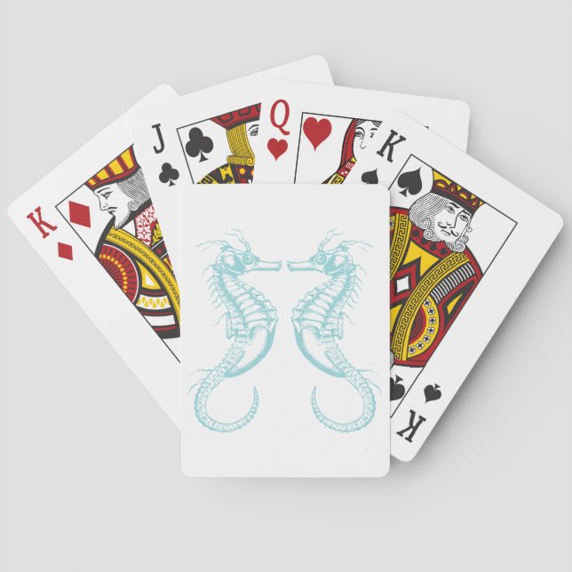 Nautical Vintage Marine Seahorse Casinokort (Baksidan)