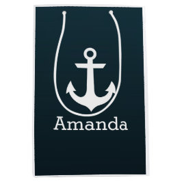 Nautical Vit Ankar Blå Ombre Personligt Namn