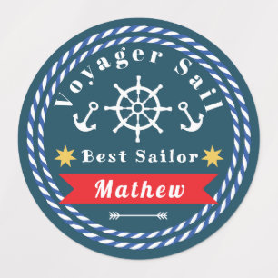 Nautical Voyager Best Sailor Mörk blått Klistermärke