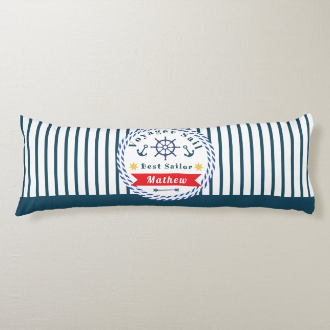 Nautical Voyager Best Sailor White Kroppskudde (Framsidan)